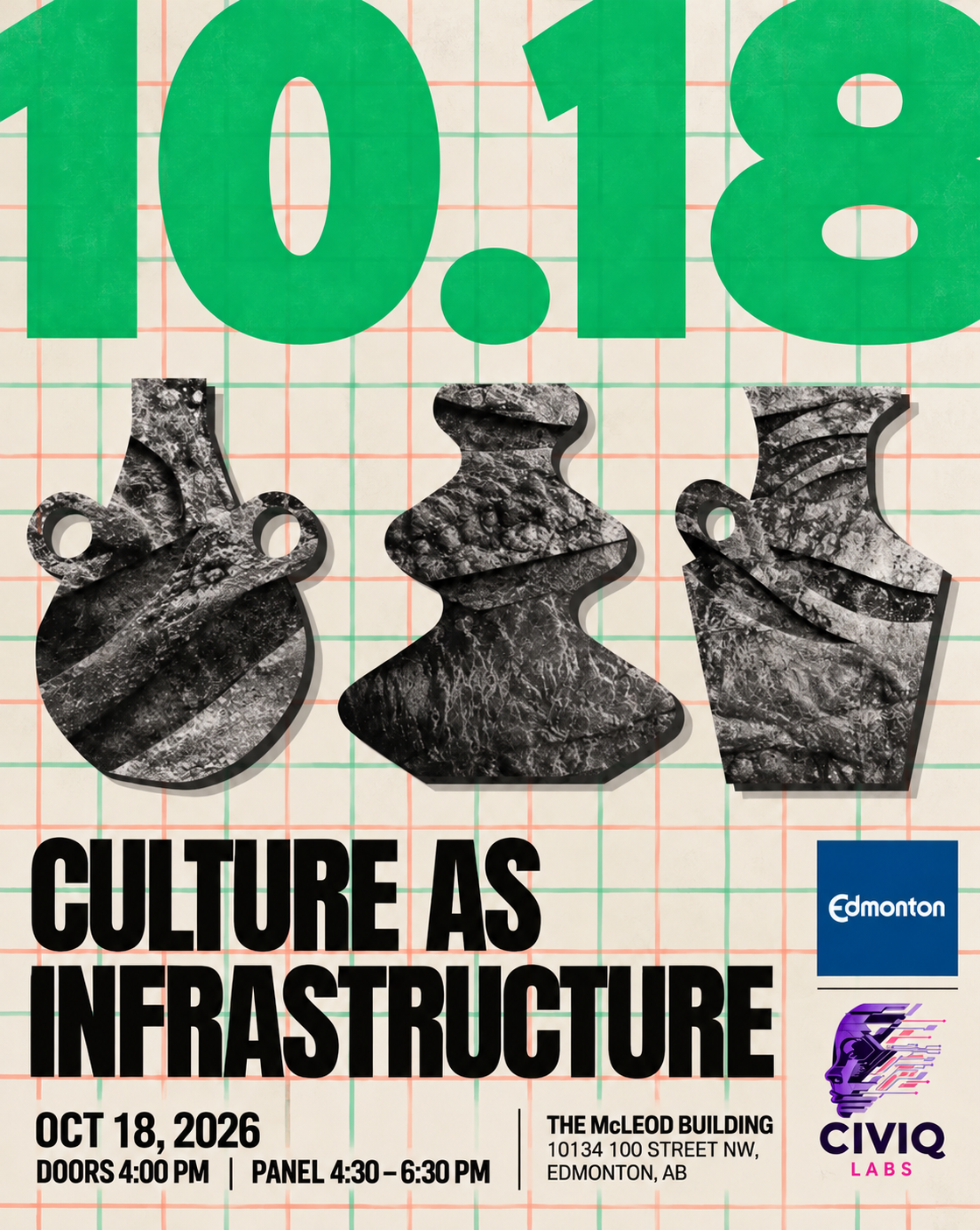 Culture as Infrastructure event flyer with October 18, 2026 date